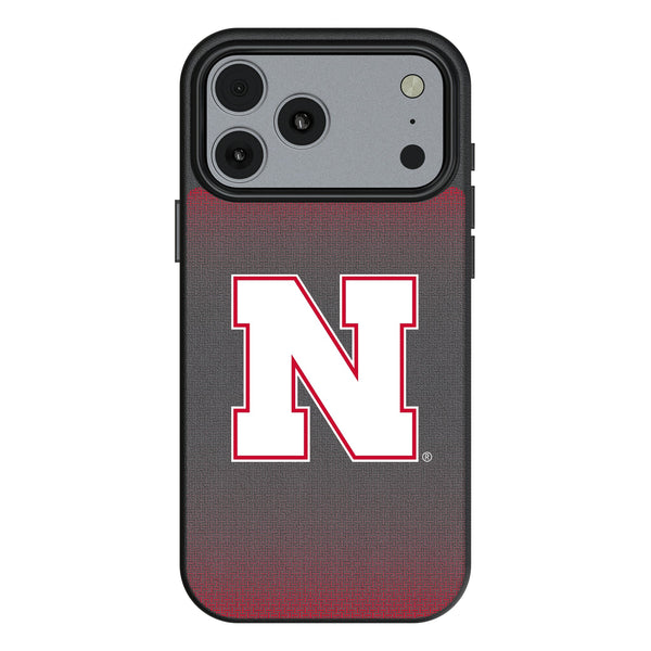 University of Nebraska Huskers Block N Linen iPhone MagSafe Compatible Phone Case for Apple iPhone