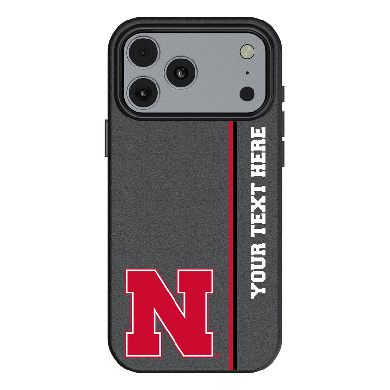 University of Nebraska Huskers Block N Personalized Sidebard iPhone MagSafe Compatible Phone Case for Apple iPhone