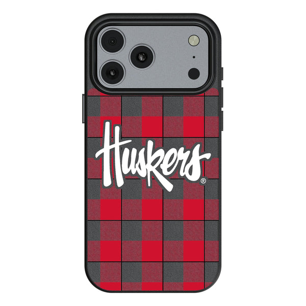 University of Nebraska Huskers Plaid iPhone MagSafe Compatible Phone Case for Apple iPhone