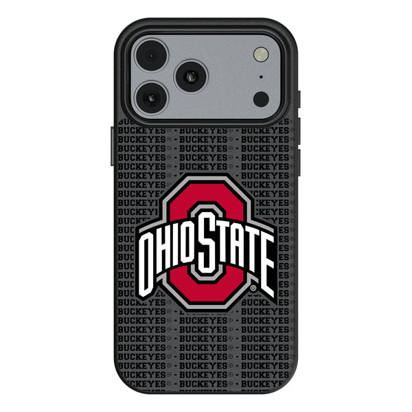 Ohio State University Buckeyes Text Backdrop iPhone MagSafe Compatible Phone Case for Apple iPhone
