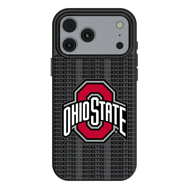 Ohio State University Buckeyes Text Backdrop iPhone MagSafe Compatible Phone Case for Apple iPhone