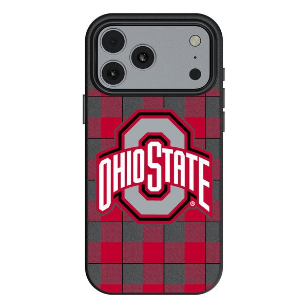 Ohio State University Buckeyes Plaid iPhone MagSafe Compatible Phone Case for Apple iPhone