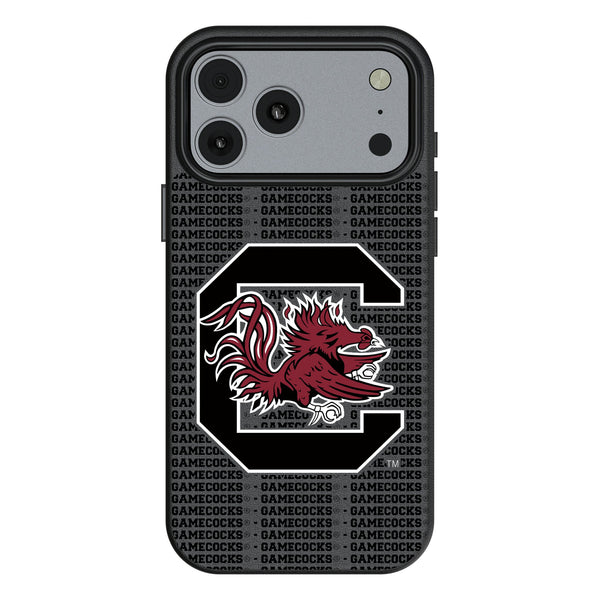 University of South Carolina Gamecocks Text Backdrop iPhone MagSafe Compatible Phone Case for Apple iPhone