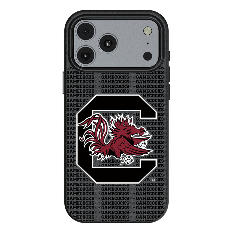 University of South Carolina Gamecocks Text Backdrop iPhone MagSafe Compatible Phone Case for Apple iPhone