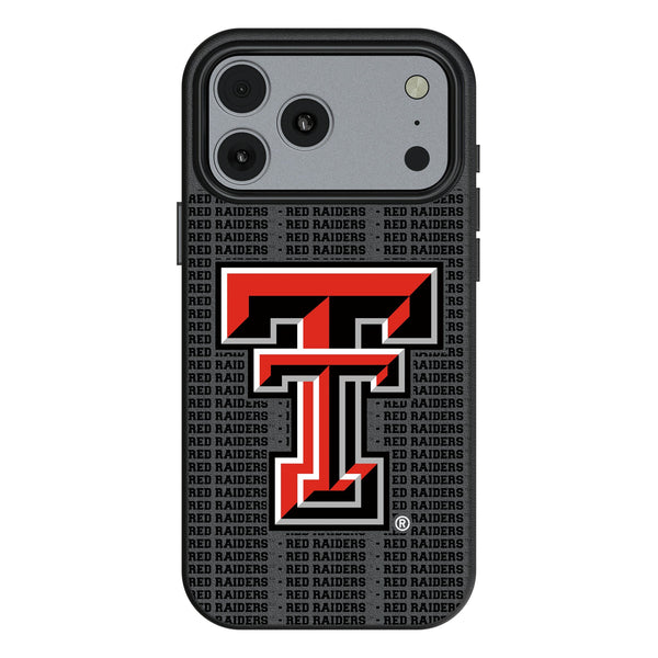 Texas Tech Red Raiders Text Backdrop iPhone MagSafe Compatible Phone Case for Apple iPhone