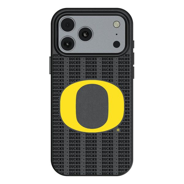 University of Oregon Ducks Text Backdrop iPhone MagSafe Compatible Phone Case for Apple iPhone