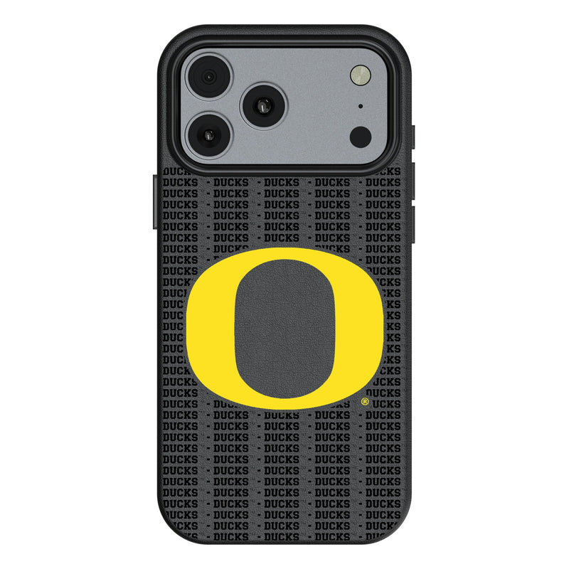 University of Oregon Ducks Text Backdrop iPhone MagSafe Compatible Phone Case for Apple iPhone