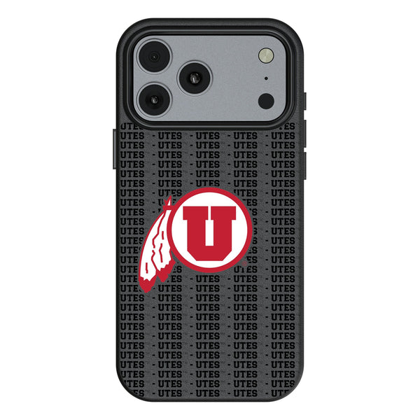 University of Utah Utes Text Backdrop iPhone MagSafe Compatible Phone Case for Apple iPhone