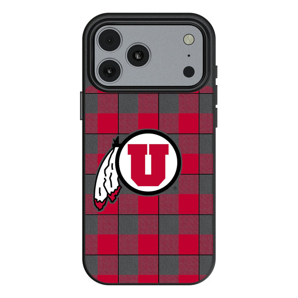 University of Utah Utes Plaid iPhone MagSafe Compatible Phone Case for Apple iPhone