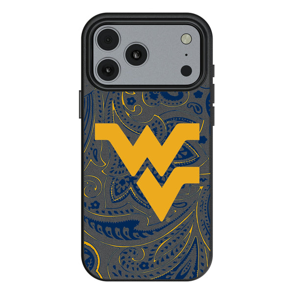 West Virginia University Mountaineers Paisley iPhone MagSafe Compatible Phone Case for Apple iPhone
