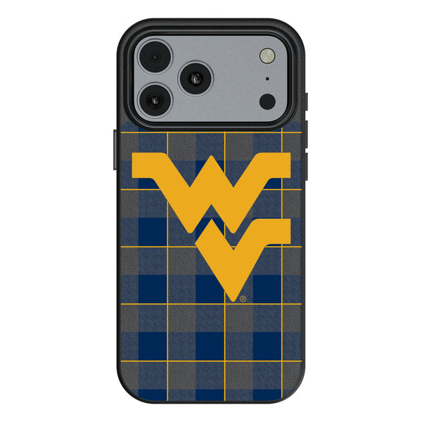 West Virginia University Mountaineers Plaid iPhone MagSafe Compatible Phone Case for Apple iPhone