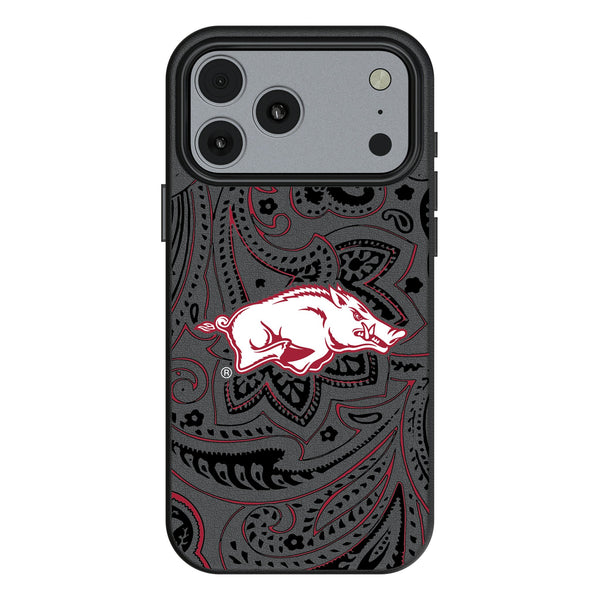University of Arkansas Fayetteville Razorbacks Paisley iPhone MagSafe Compatible Phone Case for Apple iPhone