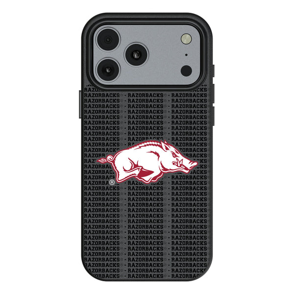University of Arkansas Fayetteville Razorbacks Text Backdrop iPhone MagSafe Compatible Phone Case for Apple iPhone