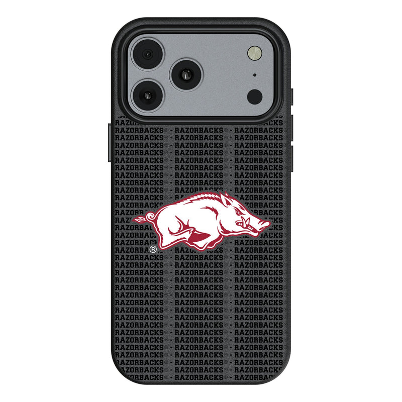 University of Arkansas Fayetteville Razorbacks Text Backdrop iPhone MagSafe Compatible Phone Case for Apple iPhone