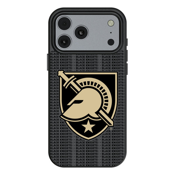 United States Military Academy Black Knights Text Backdrop iPhone MagSafe Compatible Phone Case for Apple iPhone