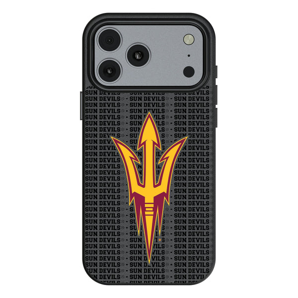 Arizona State University Sun Devils Text Backdrop iPhone MagSafe Compatible Phone Case for Apple iPhone