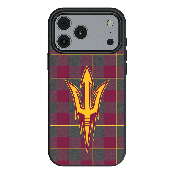 Arizona State University Sun Devils Plaid iPhone MagSafe Compatible Phone Case for Apple iPhone