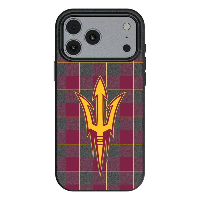 Arizona State University Sun Devils Plaid iPhone MagSafe Compatible Phone Case for Apple iPhone