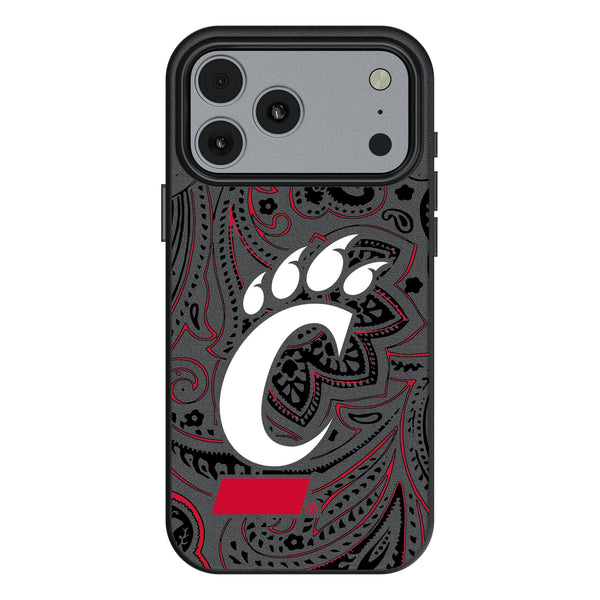 University of Cincinnati Bearcats Paisley iPhone MagSafe Compatible Phone Case for Apple iPhone