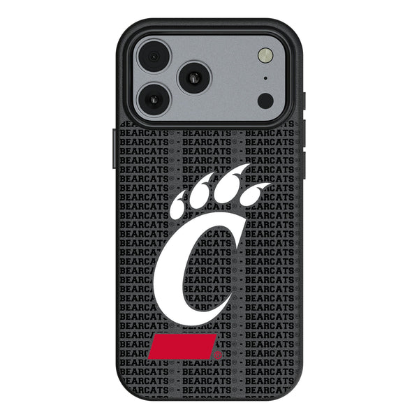 University of Cincinnati Bearcats Text Backdrop iPhone MagSafe Compatible Phone Case for Apple iPhone