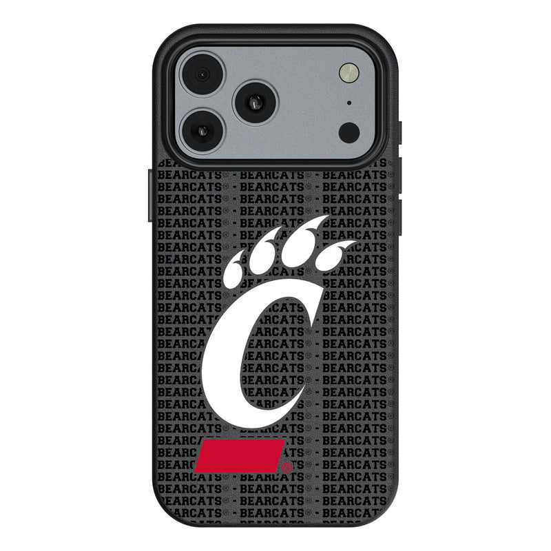 University of Cincinnati Bearcats Text Backdrop iPhone MagSafe Compatible Phone Case for Apple iPhone