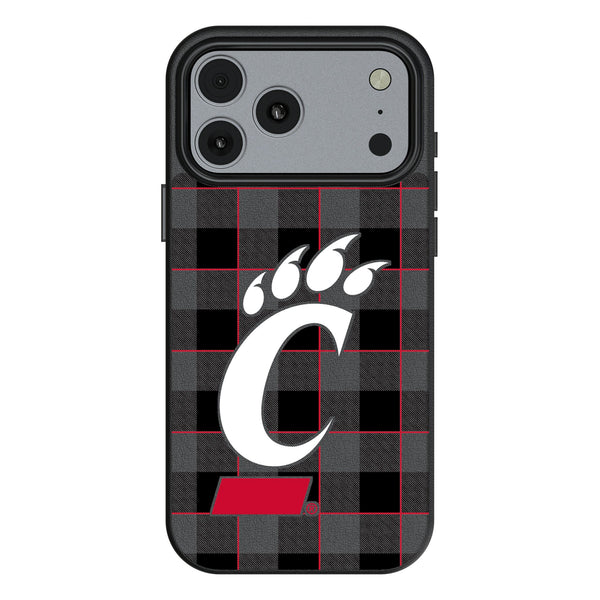 University of Cincinnati Bearcats Plaid iPhone MagSafe Compatible Phone Case for Apple iPhone