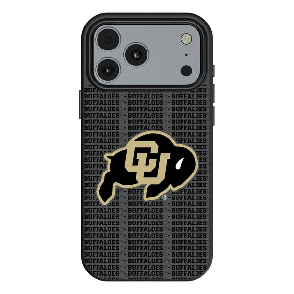 University of Colorado Buffaloes Text Backdrop iPhone MagSafe Compatible Phone Case for Apple iPhone