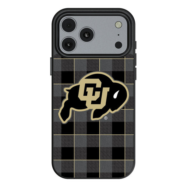 University of Colorado Buffaloes Plaid iPhone MagSafe Compatible Phone Case for Apple iPhone