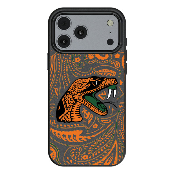 Florida A&M University Rattlers Paisley iPhone MagSafe Compatible Phone Case for Apple iPhone