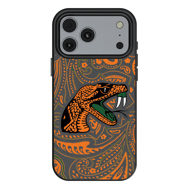 Florida A&M University Rattlers Paisley iPhone MagSafe Compatible Phone Case for Apple iPhone