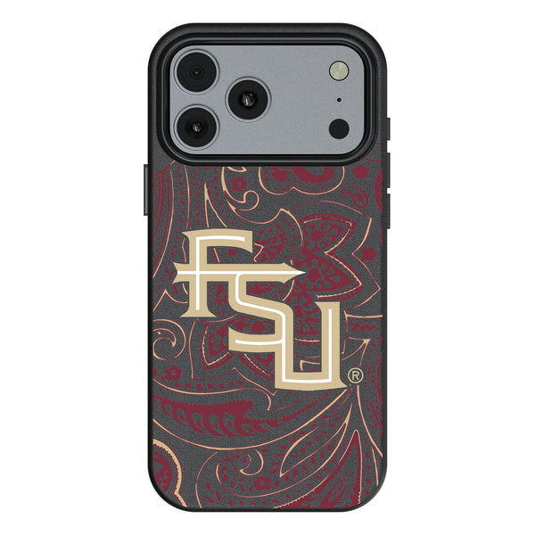 Florida State University Seminoles Athletic Wordmark Paisley iPhone MagSafe Compatible Phone Case for Apple iPhone