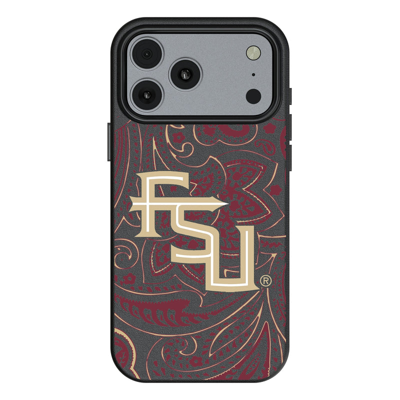 Florida State University Seminoles Athletic Wordmark Paisley iPhone MagSafe Compatible Phone Case for Apple iPhone