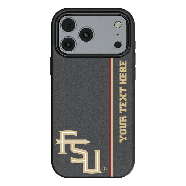 Florida State University Seminoles Athletic Wordmark Personalized Sidebard iPhone MagSafe Compatible Phone Case for Apple iPhone