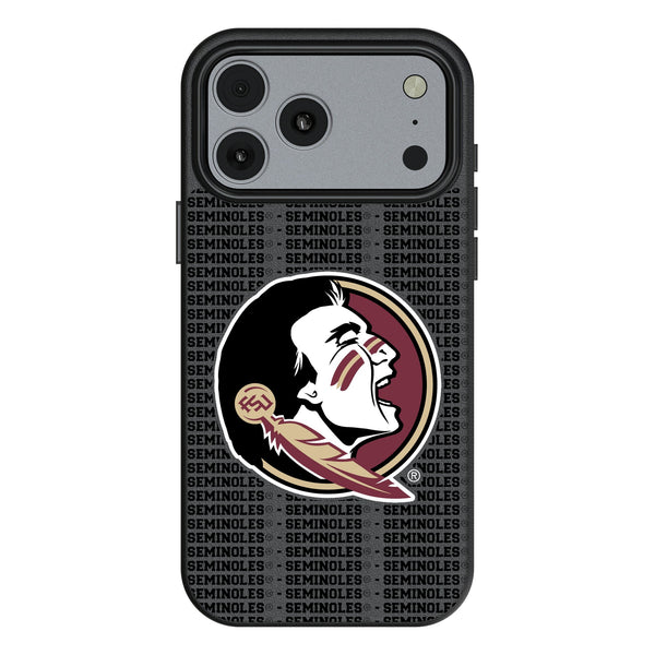 Florida State University Seminoles Text Backdrop iPhone MagSafe Compatible Phone Case for Apple iPhone