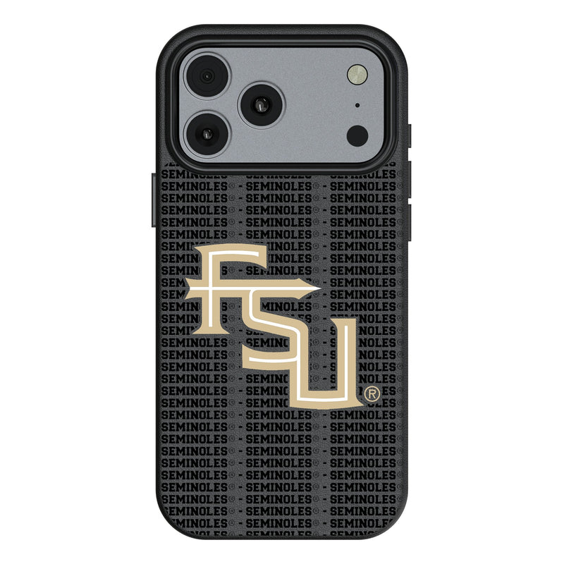 Florida State University Seminoles Athletic Wordmark Text Backdrop iPhone MagSafe Compatible Phone Case for Apple iPhone