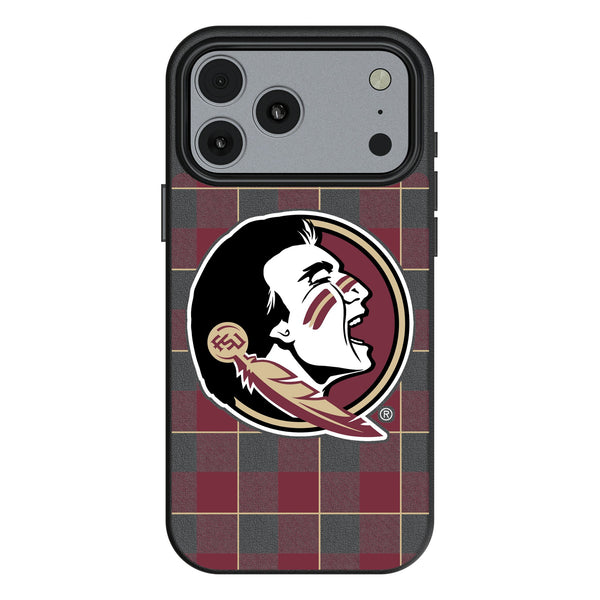 Florida State University Seminoles Plaid iPhone MagSafe Compatible Phone Case for Apple iPhone