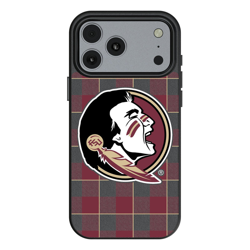 Florida State University Seminoles Plaid iPhone MagSafe Compatible Phone Case for Apple iPhone