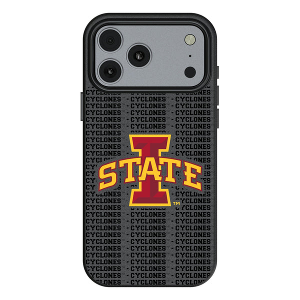 Iowa State University Cyclones Text Backdrop iPhone MagSafe Compatible Phone Case for Apple iPhone