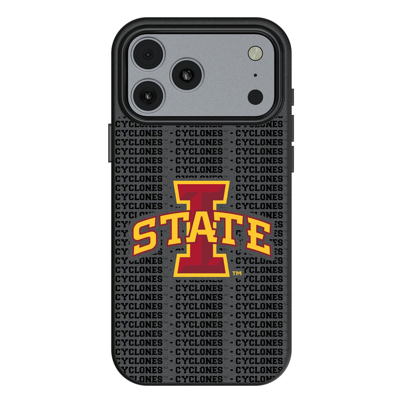 Iowa State University Cyclones Text Backdrop iPhone MagSafe Compatible Phone Case for Apple iPhone