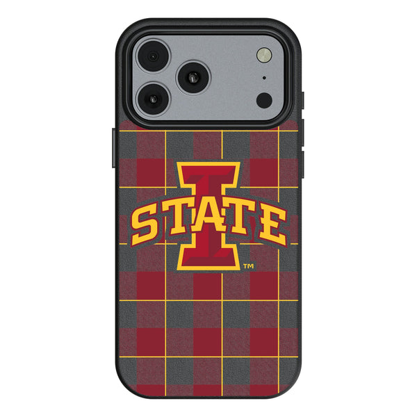 Iowa State University Cyclones Plaid iPhone MagSafe Compatible Phone Case for Apple iPhone