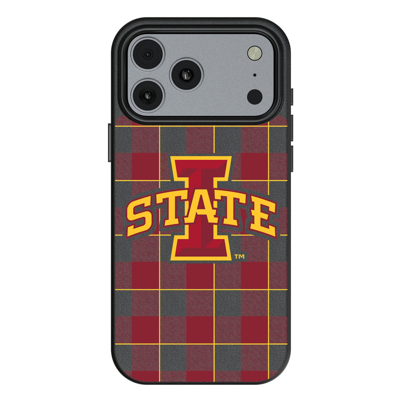 Iowa State University Cyclones Plaid iPhone MagSafe Compatible Phone Case for Apple iPhone