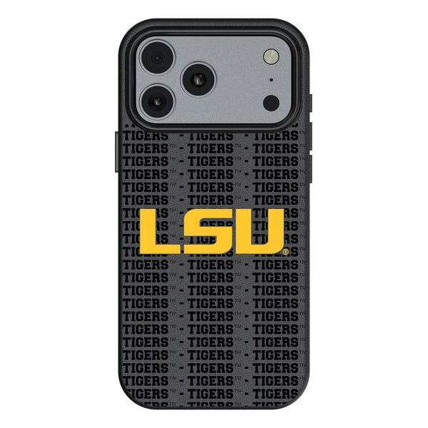 Louisiana State University Tigers Text Backdrop iPhone MagSafe Compatible Phone Case for Apple iPhone