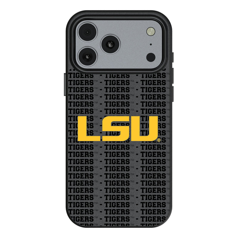 Louisiana State University Tigers Text Backdrop iPhone MagSafe Compatible Phone Case for Apple iPhone