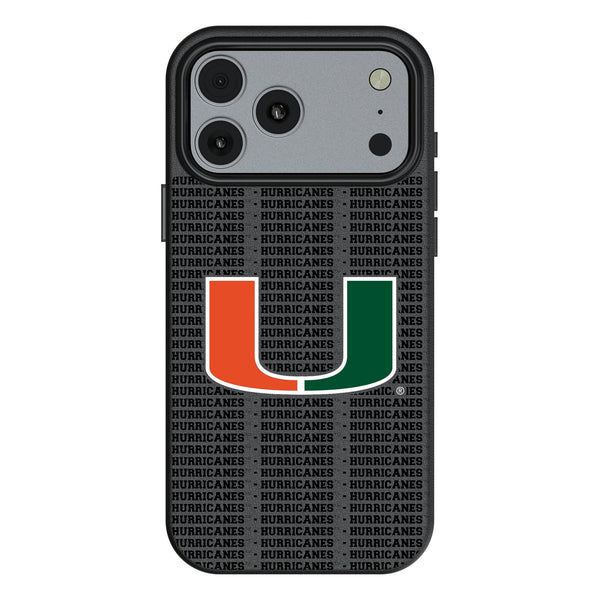 University of Miami Hurricanes Text Backdrop iPhone MagSafe Compatible Phone Case for Apple iPhone