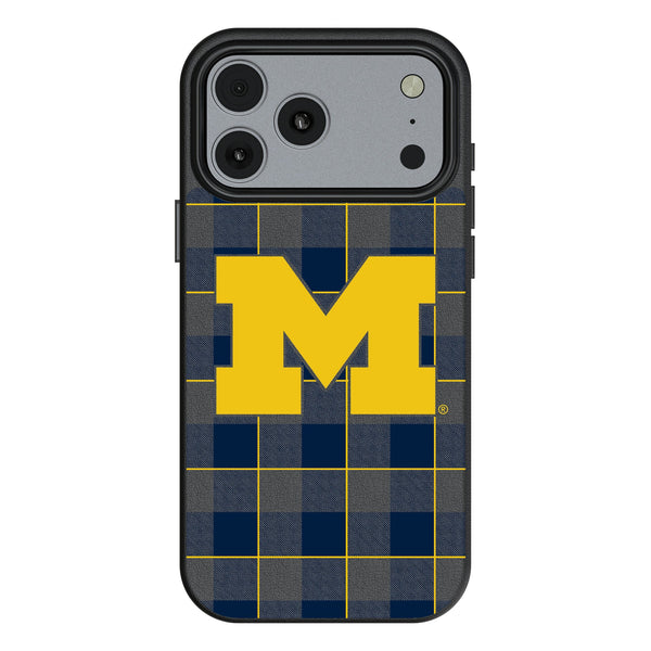 University of Michigan Wolverines Plaid iPhone MagSafe Compatible Phone Case for Apple iPhone