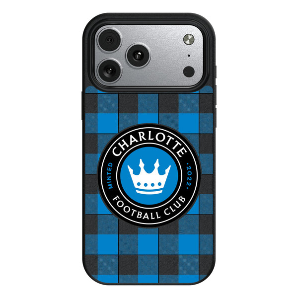 Charlotte FC Plaid iPhone MagSafe Compatible Phone Case for Apple iPhone