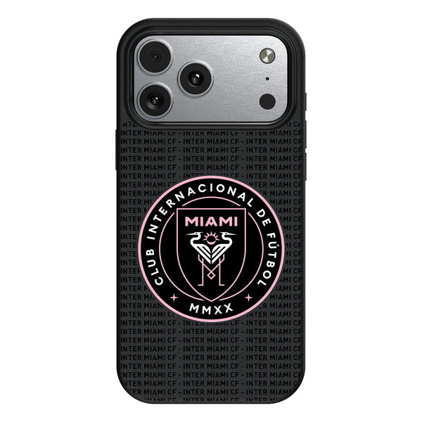 Inter Miami CF Text Backdrop iPhone MagSafe Compatible Phone Case for Apple iPhone