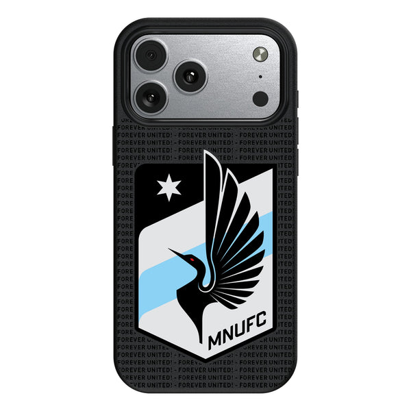 Minnesota United FC Text Backdrop iPhone MagSafe Compatible Phone Case for Apple iPhone