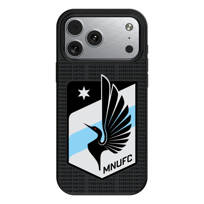 Minnesota United FC Text Backdrop iPhone MagSafe Compatible Phone Case for Apple iPhone