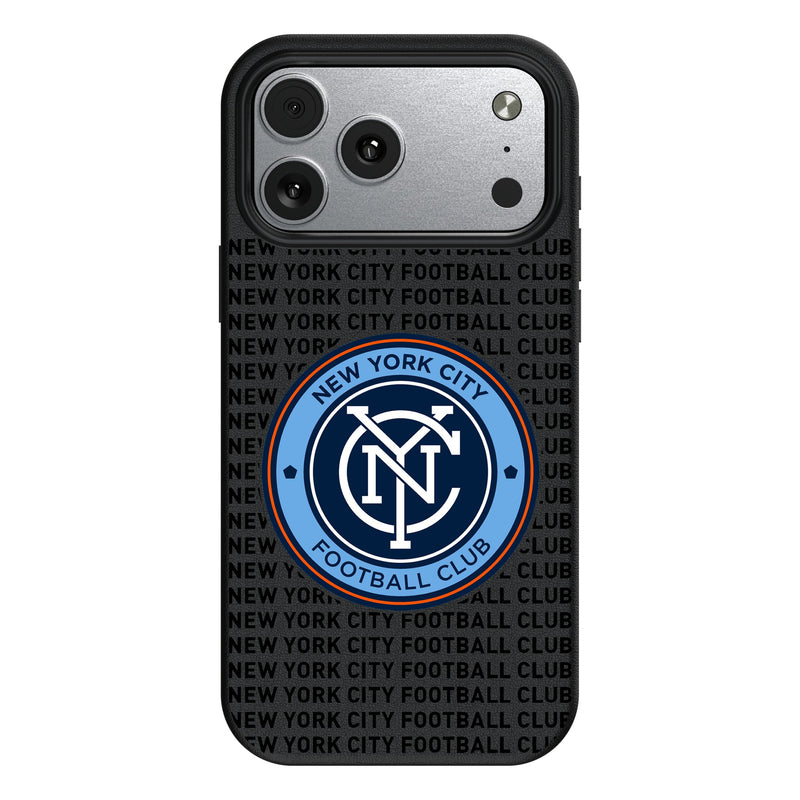 New York City FC Text Backdrop iPhone MagSafe Compatible Phone Case for Apple iPhone
